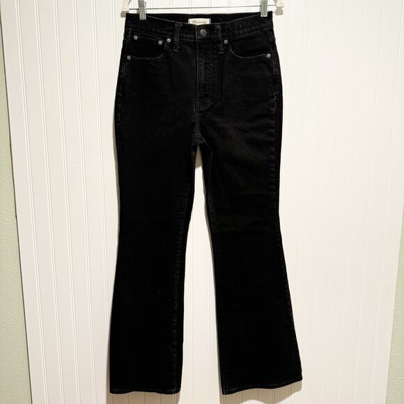 Madewell The Perfect Vintage Flare Jeans Black Denim Size 28 - Picture 2 of 7